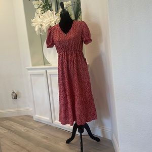 Sweet SHEIN red/white floral dress - L